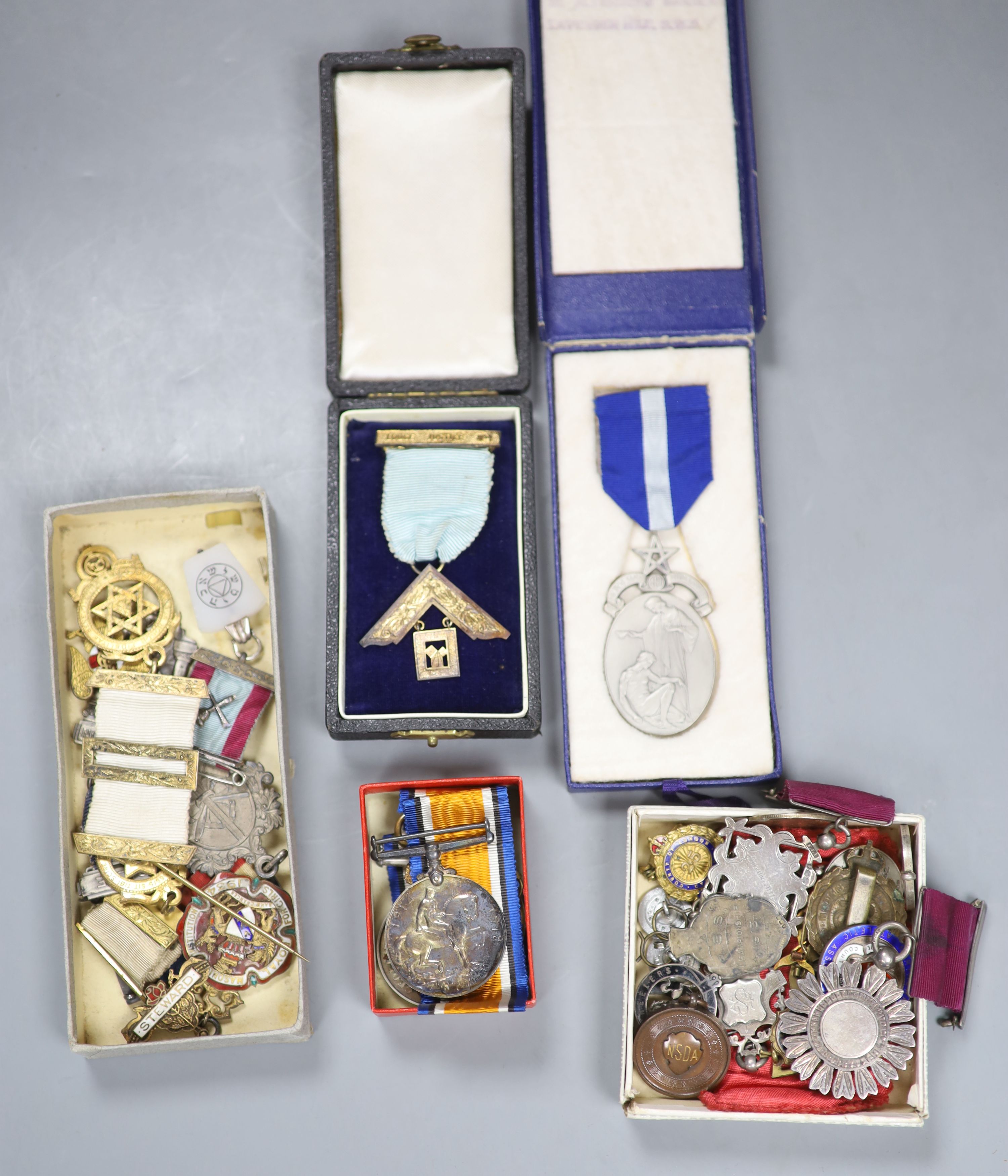 Assorted medals etc. including masonic